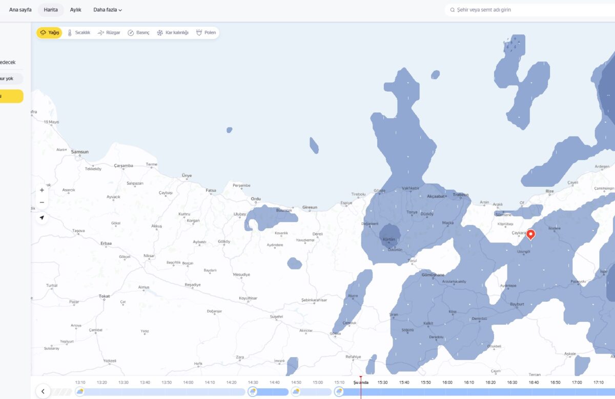 Yandex Hava Durumu, Bölge Bazlı Anlık Yağış Haritası Özelliğini Tanıttı